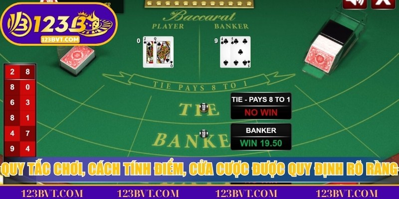 Baccarat Online - Phiên Bản Cá Cược Được Yêu Thích Số 1 3 Các quy tắc chơi, cách tính điểm, các cửa cược được quy định rõ ràng