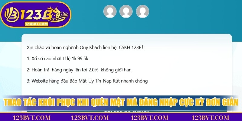 Đăng Nhập 123B Hàng Ngày, Chơi Game Và Nhận Ưu Đãi Lớn 3 Thao tác khôi phục khi quên mật mã đăng nhập cực kỳ đơn giản
