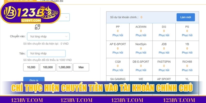 Rút Tiền 123B - Quy Trình Đơn Giản, Dễ Dàng Cho Game Thủ 4 Chỉ thực hiện chuyển tiền vào tài khoản chính chủ theo hướng dẫn